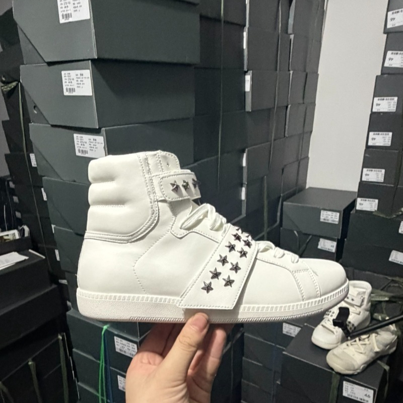 Men Shoes Eu To Us - Unisex High-Top Rivet Decor Sneakers Round