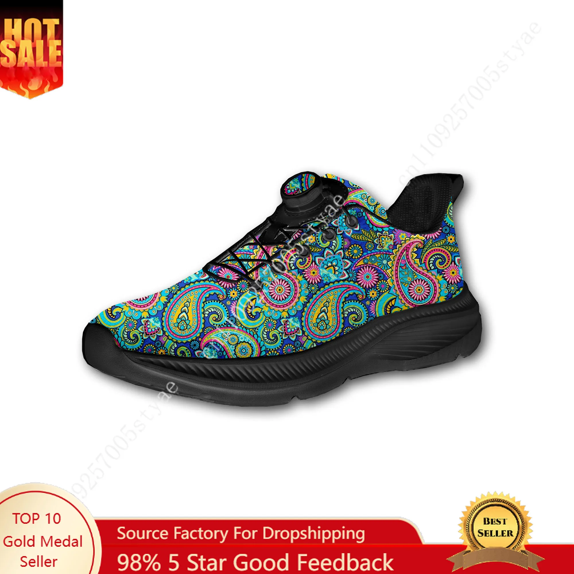 Men Shoes Designer - Bohemian Mandala Floral Print Custom Walking