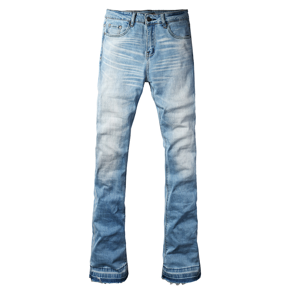 Men Shoes Jeans - Men Light Blue Boot Cut Denim