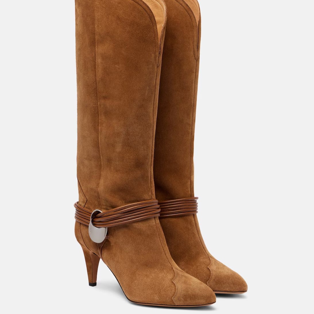 Men Shoes Elegant - Women's Suede Knee-High Boots Wrapped Leather