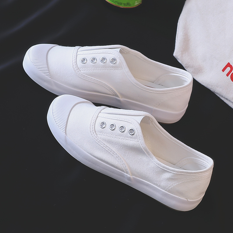 Casual Sneaker Low - New Women's White Canvas Shoes Low