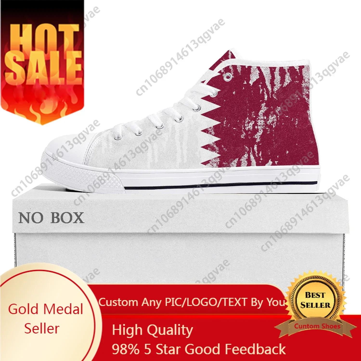 Men Shoes Qatar - Qatar Flag High Top High Quality