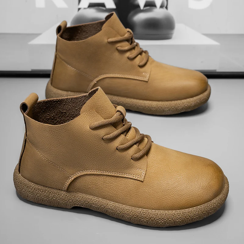 Men Ankle Boots Brown Short Bo - đánh giá và giá Men Shoes Designer