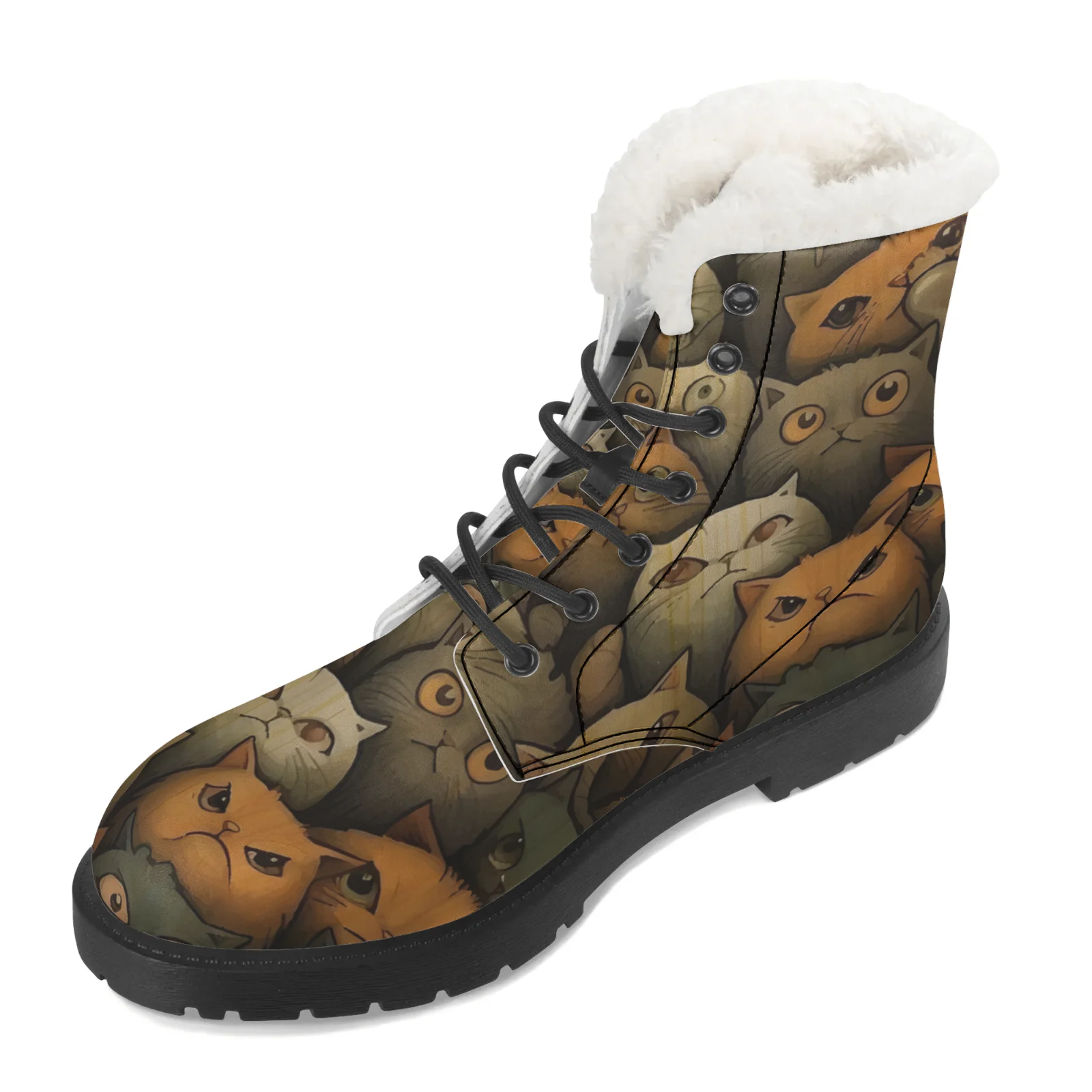 Cute Cats Prints Plush Snow Bo - đánh giá và giá Men Shoes Eu To Us